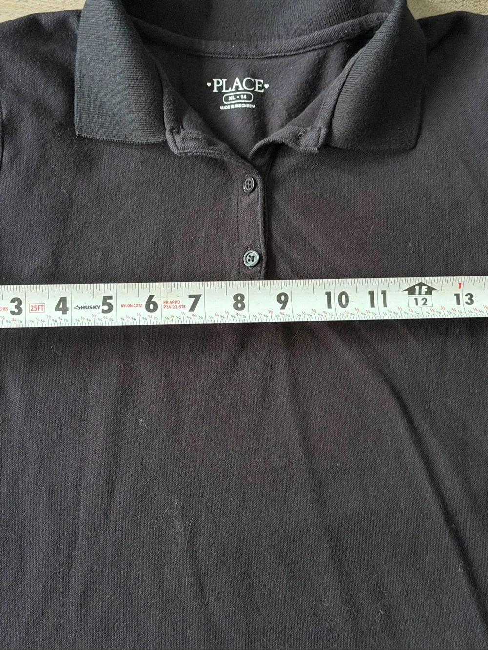 Lot of 2 Girls Black Short Sleeve School Uniform Polo Shirts Size XL (14)